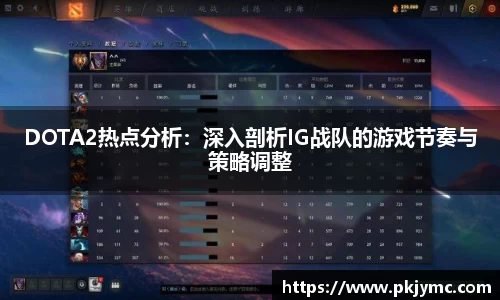DOTA2热点分析：深入剖析IG战队的游戏节奏与策略调整